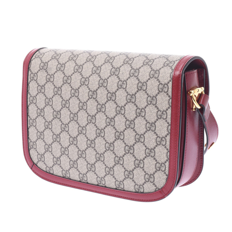 Gucci Gucci软管Bit 1955 Red 602204女士GG Sprim Canvas皮革单肩包A-Rank使用Silgrin