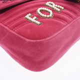 GUCCI Gucci GG Marmont Medium Embroidery Pink 443496 Ladies Velour Shoulder Bag AB Rank Used Ginzo