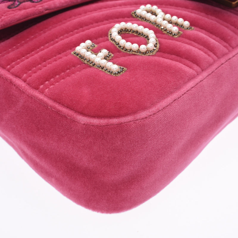 gucci gucci gg mermont中刺绣粉红色443496女士壁巾单肩包ab排名使用硅格林