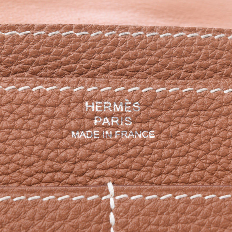 HERMES エルメス ドゴンGM ゴールド シルバー金具 A刻印(2017年頃) ユニセックス トゴ 長財布 ABランク 中古 銀蔵