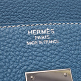 HERMES エルメス バーキン 35 ブルージーン シルバー金具 □N刻印(2010年頃) ユニセックス トゴ ハンドバッグ ABランク 中古 銀蔵