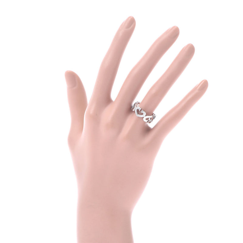 卡地亚卡地亚C心脏戒指＃50钻石号码10岁女士K18WG环/环A排名使用SILGRIN