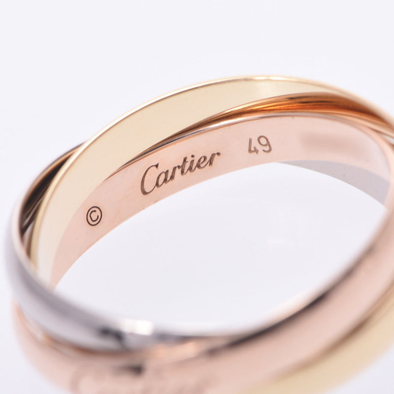CARTIER Cartier Trinity Ring SM Three Color #49 9.5 Ladies K18YG/WG/PG Ring Ring A Rank Used Ginzo