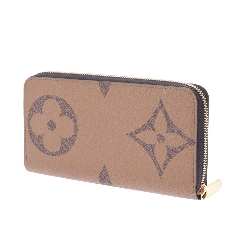 LOUIS VUITTON Giant Monogram Reverse Zippy Wallet Brown