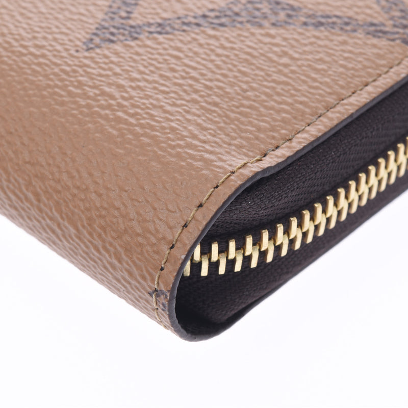 Louis Vuitton Giant Reverse Zippy Wallet 14145 Camel Unisex Long