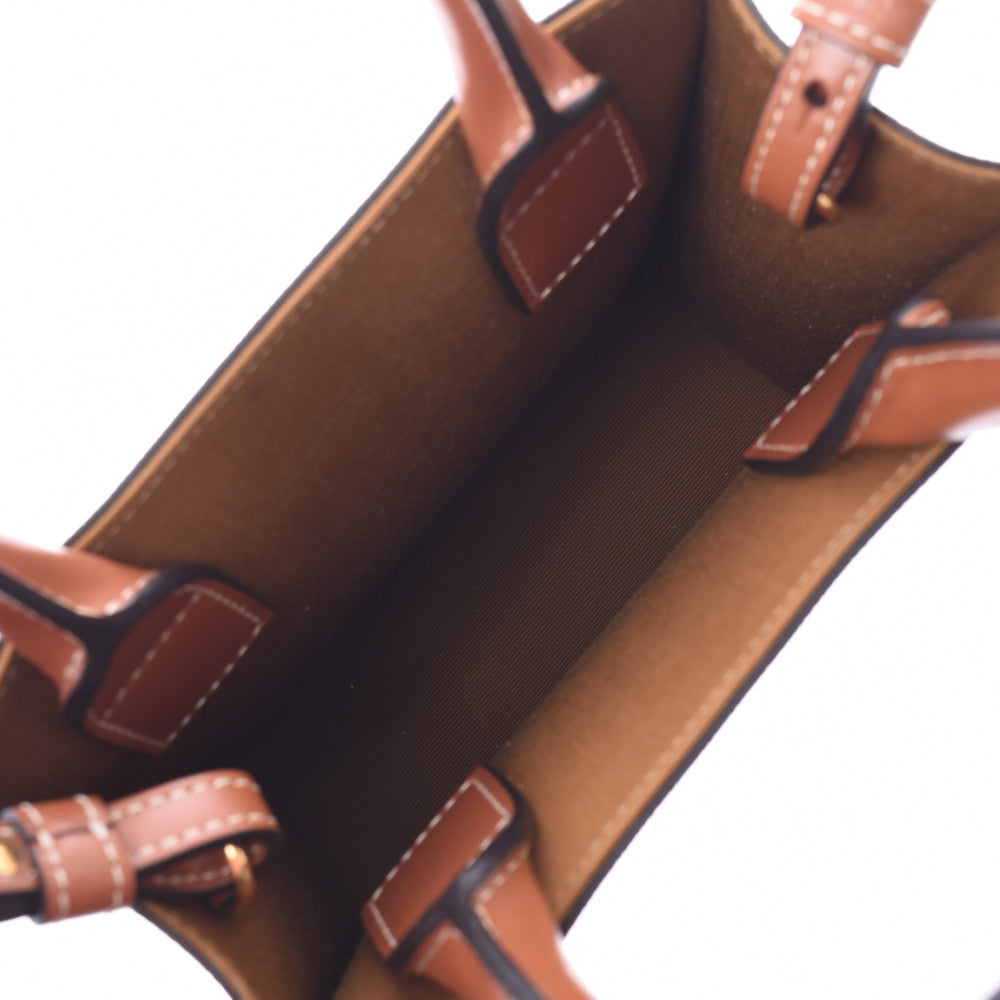 セリーヌミニ バーティカルカバ 2WAYバッグ タン(ダークブラウン