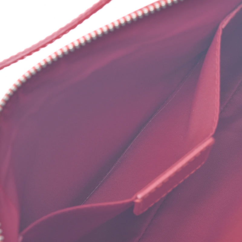 Christian Dior Christian Dior Logo推挤红银配件女士搪瓷配件袋A-Rank使用过Silgrin