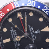 ROLEX Rolex GMT Master Red Blue Bezel No Fuchi 16750 Men's SS Watch Automatic Black Dial AB Rank Used Ginzo