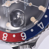 ROLEX Rolex GMT Master Red Blue Bezel No Fuchi 16750 Men's SS Watch Automatic Black Dial AB Rank Used Ginzo