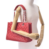 Chanel Chanel Matrasse GST Chain Tote Red Silver Bracket Ladies Caviar Skin Tote Bag A-Rank Used Sinkjo