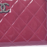 Chanel matetre round zip length Purse Pink Womens enamel length wallet B