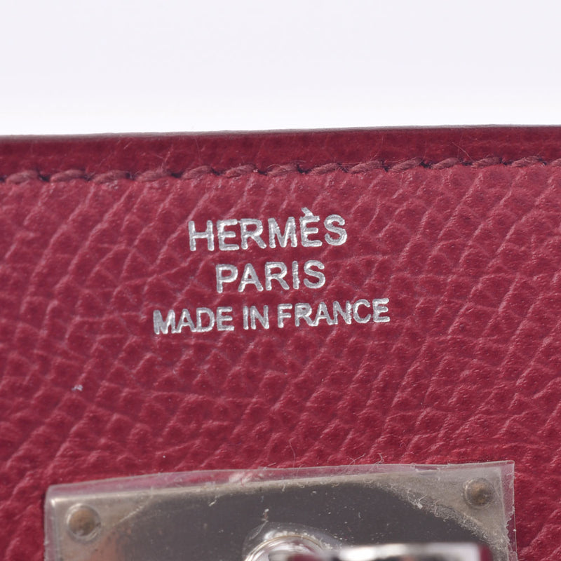 Hermes Hermes Kelly Wallet Ruby Silver Bracket □ R Help (around 2014) Unisex Voepson Long Wallet AB Rank Used Silgrin