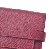 Hermes Hermes Kelly Wallet Ruby Silver Bracket □ R Help (around 2014) Unisex Voepson Long Wallet AB Rank Used Silgrin