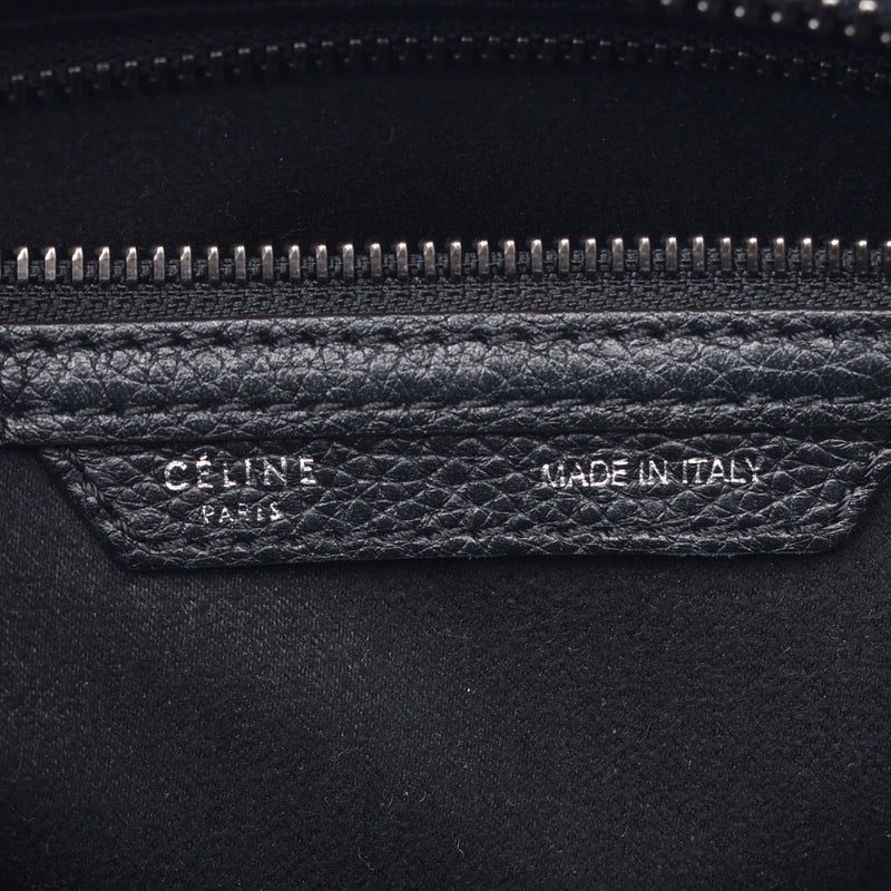 CELINE セリーヌ ラゲージ マイクロショッパー 黒 レディース カーフ ハンドバッグ Bランク 中古 銀蔵