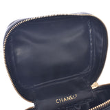 CHANEL シャネル ビコローレ 縦型バニティバッグ 黒 ゴールド金具 レディース ラムスキン ハンドバッグ Bランク 中古 銀蔵