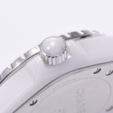 CHANEL Chanel J12 33mm 12P Diamond H1628 Boys White Ceramic/SS Watch Quartz White Dial AB Rank Used Ginzo