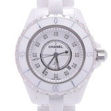 CHANEL Chanel J12 33mm 12P Diamond H1628 Boys White Ceramic/SS Watch Quartz White Dial AB Rank Used Ginzo