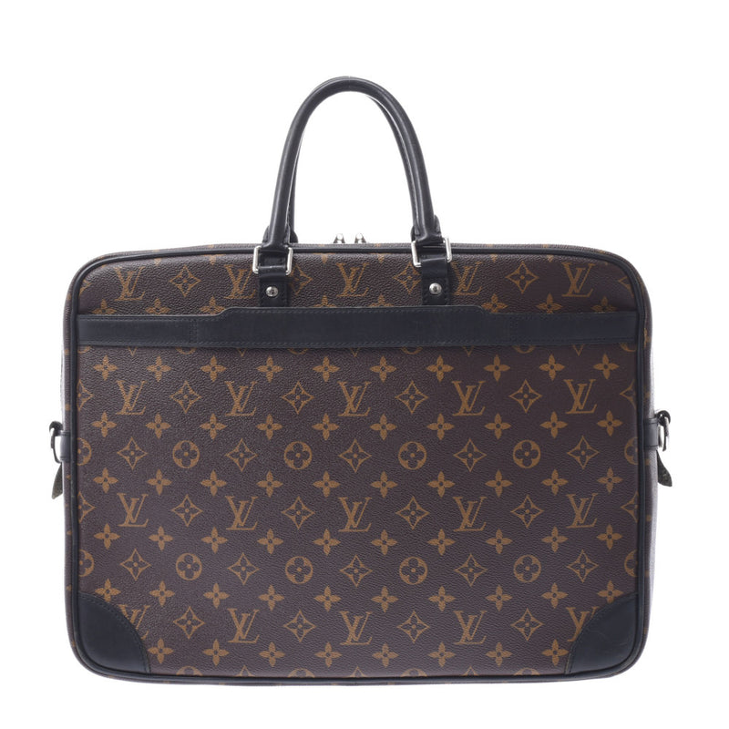 LOUIS VUITTON ルイヴィトン モノグラム マカサー ポルトドキュマン ヴォワヤージュGM ブラウン/黒 M40224 メンズ モノグラムキャンバス ビジネスバッグ Bランク 中古 銀蔵