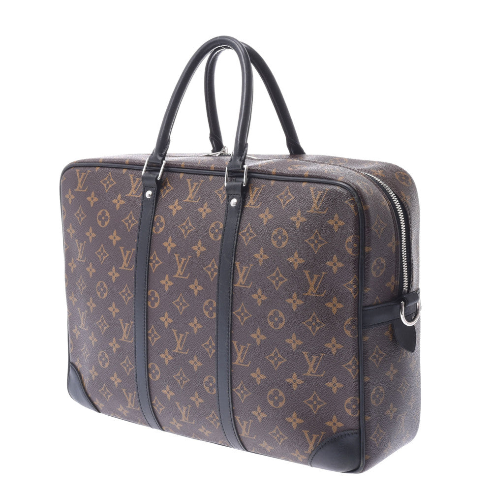 LOUIS VUITTON ルイヴィトン モノグラム ポルトドキュマン ヴォワヤージュ ブラウン ベージュ 悪し ゴールド金具 PVC/レザー