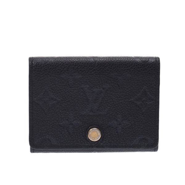 Louis Vuitton Louis Vuitton Monogram Amprant Anvelop Computo参观邻里StevelNoown Noir（Black）M58456女士Monogram Anplant Card Case B等级使用Silgrin