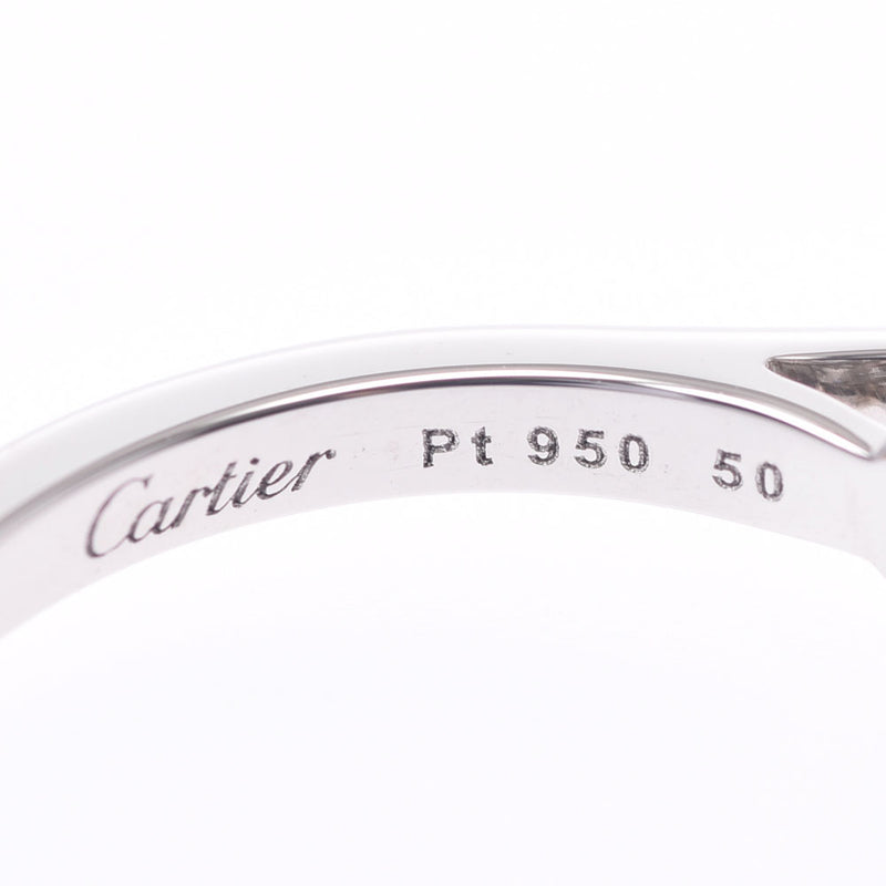 CARTIER Cartier Solitaire 1895 Diamond 0.52ct Single Plate Dialing #50 9.5 Ladies Pt950 Platinum Ring Ring A Rank Used Ginzo