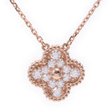 VAN CLEEF & ARPELS Van Cliff & Arpel Vintage Al Hambra 12P Diamond 0.48ct Ladies K18PG Necklace Unused Silgrin