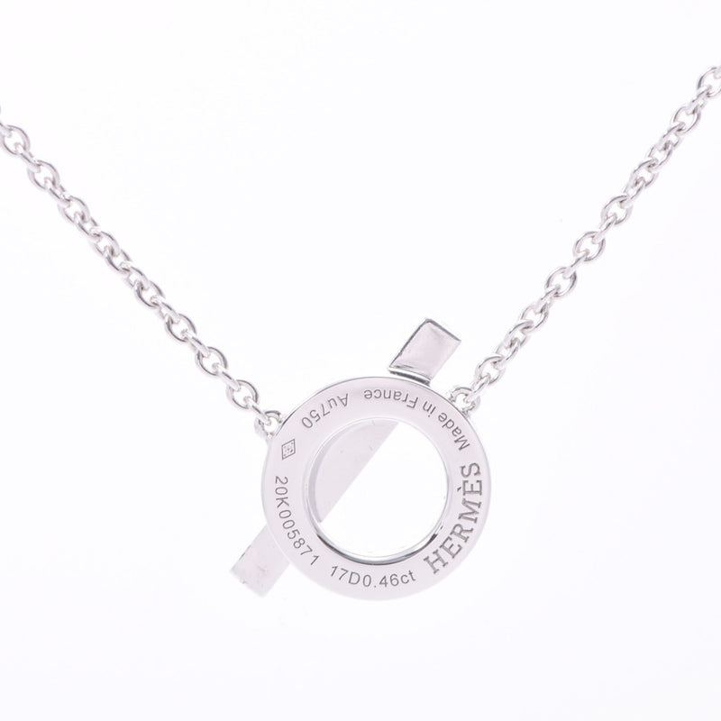 Hermes Hermes Fineth Necklace Diamond 0.46ct Ladies K18WG Necklace Unused Silgrin