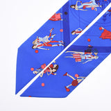 Hermes Hermes Twilley Ex-Libris Les Parisie Extrivis Paris Genne Blue Women's Silk 100% Scarf New Silgrin