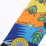 HERMES Hermes LA SOURCE DE PEGASE Pegasus Source Twisty Orange/ Blue / Green Other Ladies Silk 100% Scarf New Ginzo