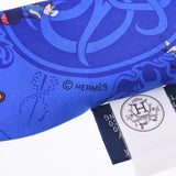 Hermes Hermes Twilley Ex-Libris Les Parisie Extrivis Paris Genne Blue Women's Silk 100% Scarf New Silgrin