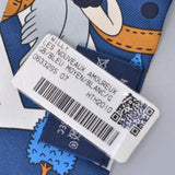 HERMES Hermes Les Nouveaux Amoureux de Paris New Parisian Lovers Twiry Blue/Navy Blue Women's Silk 100% Scarf New Ginzo