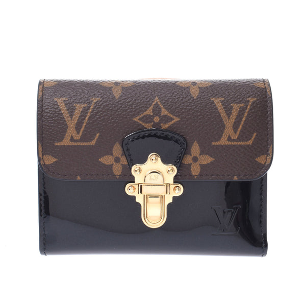 LOUIS VUITTON ルイヴィトン モノグラム ポルトフォイユ チェリーウッド 三つ折り コンパクト財布 M61912 ブラック/ブラウン gy