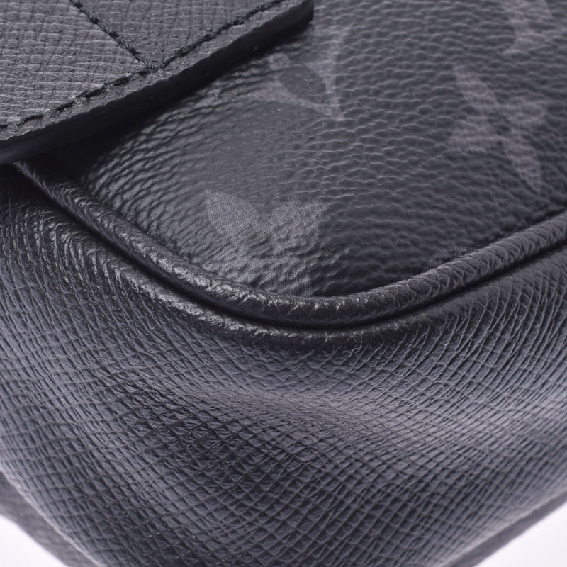 LOUIS VUITTON bum bag outdoor M30245 Taiga leather canvas Black