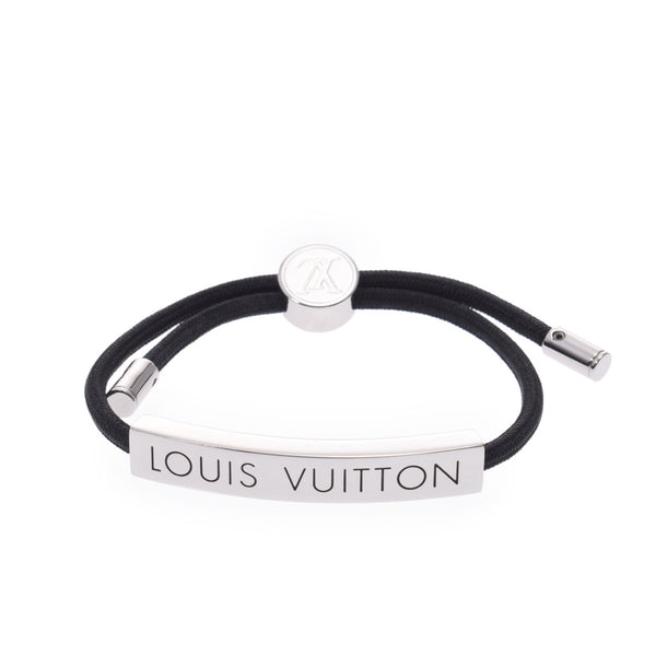 LOUIS VUITTON Louis Vuitton Brasle LV Space Noir Silver Fittings M67417 Men's Nylon Bracelet AB Rank Used Ginzo