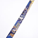 HERMES Hermes Exhibition Universelle/World's Fair Twirie Navy Ladies Silk 100% Scarf New Ginzo