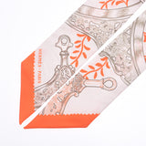 Hermes Hermes Etriers Remix / 鐙 · Remix Twilley Silver System / Orange Women Silk 100% Scarf New Sinkjo