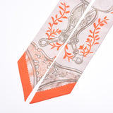 Hermes Hermes Etriers Remix / 鐙 · Remix Twilley Silver System / Orange Women Silk 100% Scarf New Sinkjo