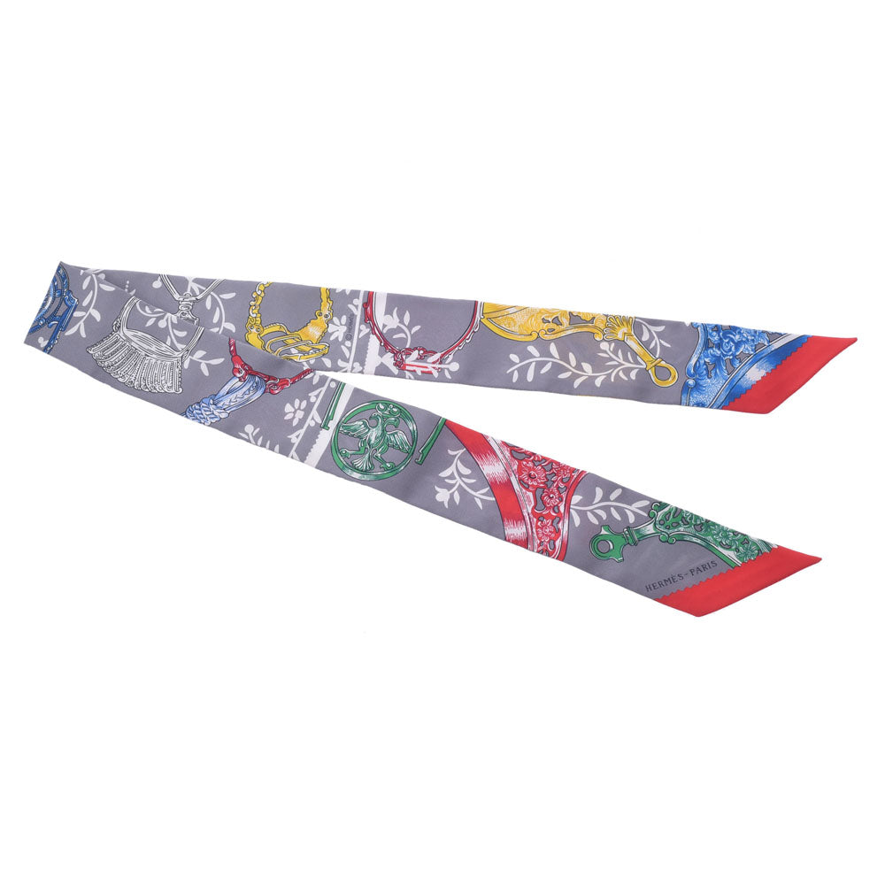 Hermes Etriers Remix/鐙 Remix Twirie Grey Ladies Scarf HERMES