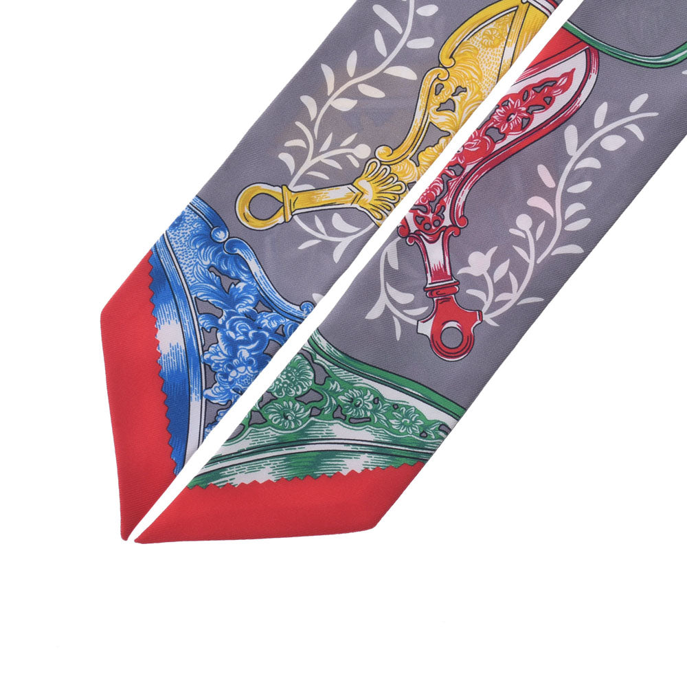 Hermes Etriers Remix/鐙 Remix Twirie Grey Ladies Scarf HERMES