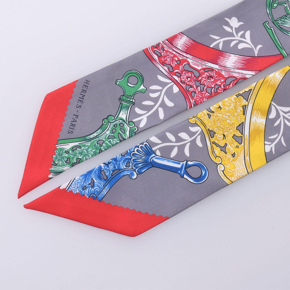 HERMES Etriers シルクスカーフ Hermes Etriers Remix/鐙 Remix Twirie Grey Ladies Scarf HERMES