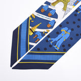 Hermes Hermes Les Nouveaux Amoureux De Paris New Paris Lovers Twilley Blue Women Silk 100% Scarf New Silgrin