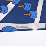 Hermes Hermes Les Nouveaux Amoureux De Paris New Paris Lovers Twilley Blue Women Silk 100% Scarf New Silgrin