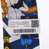 Hermes Hermes Les Nouveaux Amoureux De Paris New Paris Lovers Twilley Blue Women Silk 100% Scarf New Silgrin