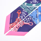 Hermes Hermes Etriers Remix / 鐙 / Remix Twilley Blue / Rose Women Silk 100% Scarf New Sinkjo