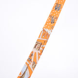 HERMES Hermes Les Nouveaux Amoureux de Paris New Parisian Lovers Twiry Orange Ladies Silk 100% Scarf New Ginzo