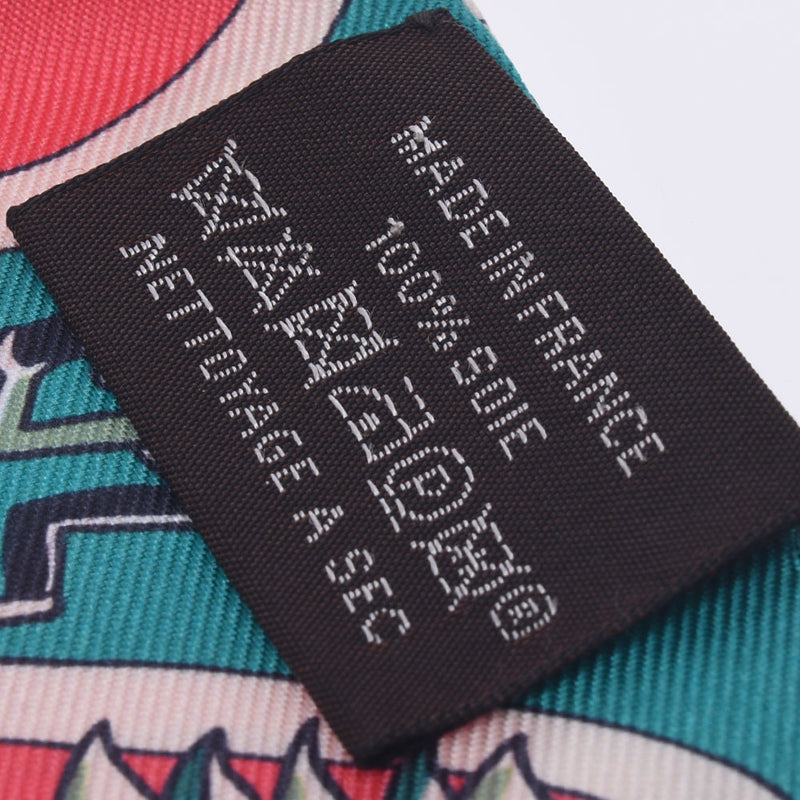 Hermes Hermes Exposition Universelle / National Exposition Twilley Green / Pink Ladies Silk 100% Scarf New Sinkjo