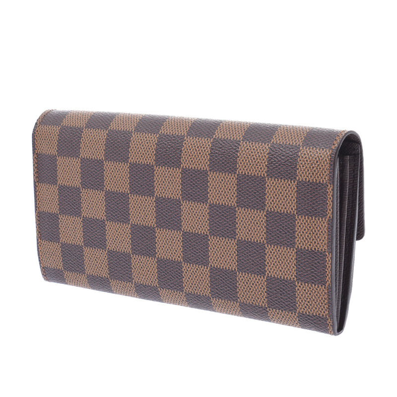 路易威登路易威登Damier Portfoy Usara旧布朗N61734男女皆宜的Damie Campbus Long Wallet New Sanko