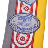 Hermes Hermes Twilee Bride de Cour / Brids De Cool Gray / Yellow Women Silk 100% Scarf New Sinkjo
