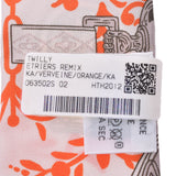 HERMES Hermes Twirie Etriers Remix/鐙 Remix Light Grey/Orange Ladies Silk 100% Scarf New Ginzo