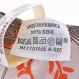 HERMES Hermes Twirie Etriers Remix/鐙 Remix Light Grey/Orange Ladies Silk 100% Scarf New Ginzo